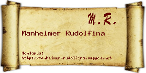 Manheimer Rudolfina névjegykártya